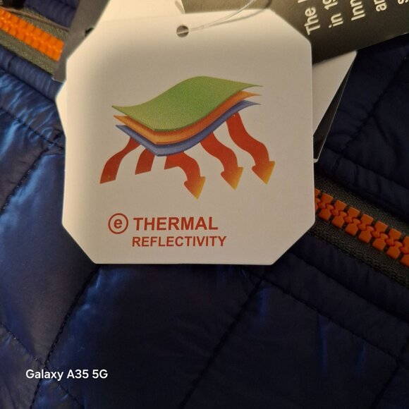 Little Donkey Andy Mens Quilted Insulated Outdoor Puffer Vest XXL Blue/Orange - Picture 7 of 11